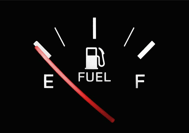 A vehicle fuel gauge pointing to empty, representing the financial pressure on New Zealand drivers as taxes and rising oil costs push petrol prices toward $4 per litre in 2026.