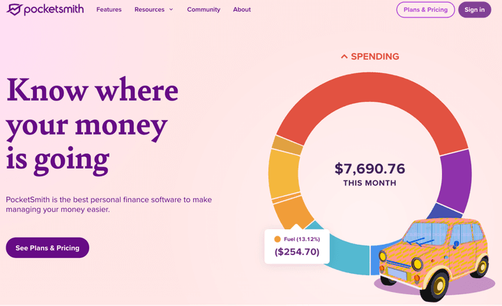 PocketSmith 2026 landing page – featured in a NZ Quashed review.